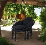 Závěsné křeslo s polštářkem - čapí hnízdo 80 cm antracit