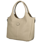 Trendy dámská koženková kabelka na rameno Stifa, krémová