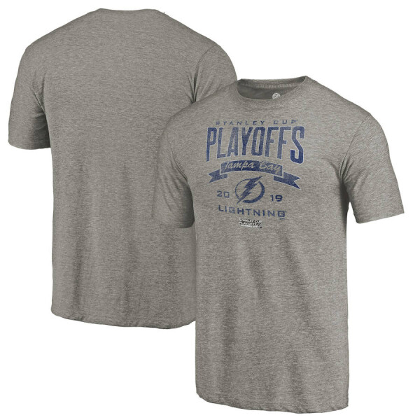 Fanatics Pánské Tričko Tampa Bay Lightning 2019 Stanley Cup Playoffs Bound Buzzer Beater Tri-Blend Velikost: