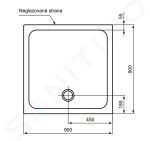 IDEAL STANDARD - Connect 2 Sprchová vanička, 900x900 mm, odtok vzadu, bílá R036301