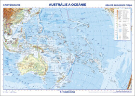 Austrálie Oceánie školní nástěnná zeměpisná mapa