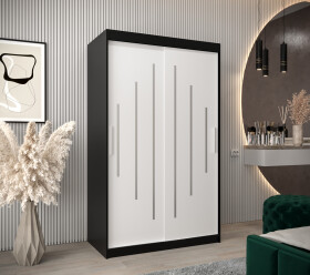 Šatní skříň Abi Y0 Barva korpusu: Černá, Rozměry: 120 cm, Dveře: Bílá