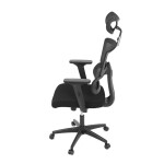 Kancelářská židle, potah černá látka a černá síťovina MESH, houpací mech.