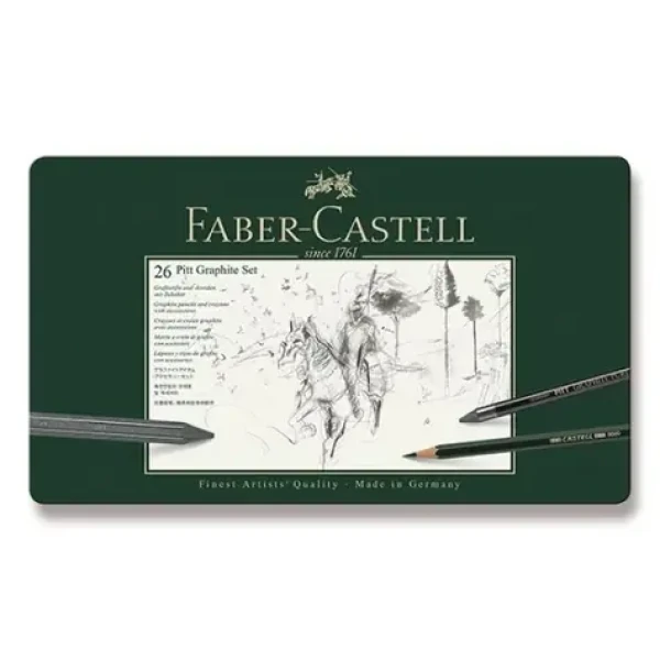 FABER-CASTELL Grafitové tužky v kovové krabičce / 26ks (112974)