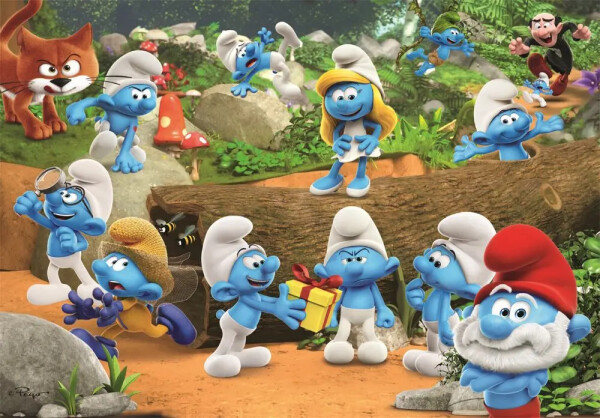 Puzzle Šmoulové: Veselá parta 104 dílků