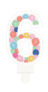 SVÍČKA barevné lentilky ČÍSLO 6 - Albi