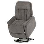 Polohovací křeslo, elektrické zabudované ovládání, šedá, látka, TV-Q8575 GREY2