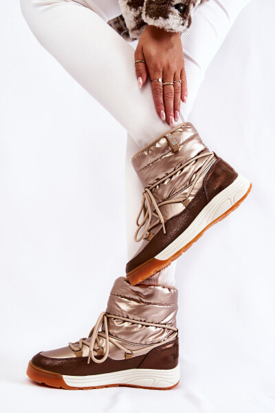 Dámské sněhule Memory Foam Big Star KK274276 Zlato-hnědá 38