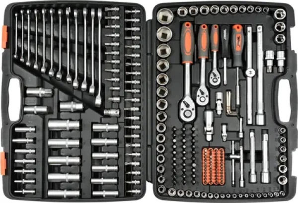 STHOR Gola sada 1/2", 3/8", 1/4" / Sada nástrčných klíčů / 216 ks / CrV ocel / kufřík (TO-58691)