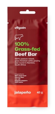 Vilgain 100% Grass-Fed Beef Bar – jalapeño 45 g