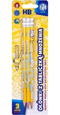 ASTRA Tužka HB s potiskem násobilky 3ks (5901137165783)