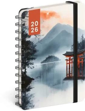 NOTIQUE Spirálový 18měsíční diář Petito – Japonsko 2025/2026, 13 x 18 cm (PGD-35528-V)
