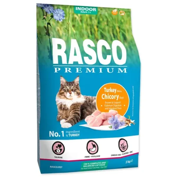 Rasco Premium Indoor krůta s kořenem čekanky 2kg / Granule pro dospělé kočky (1703-10234)