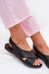 Dámské kožené sandály černé Zazoo 40407 37