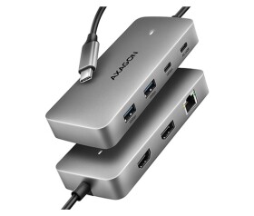 AXAGON HMC-CUB83X2, USB 10Gbps hub, 2x USB-A, USB-C, HDMI & DP 4k/144Hz, RJ-45 GLAN, PD 100W, kabel USB-C 15cm EDF_1023774