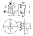 PAFFONI - Light Exclusive Edition Baterie pod omítku pro 3 spotřebiče, kartáčované zlato LIG019HGSP