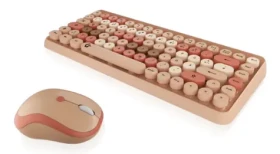 Keysonic KSKM-5200M-RF béžová / Klávesnice s myší / Mini / RF 2,4 GHz / německý layout / 86 kláves (61011)