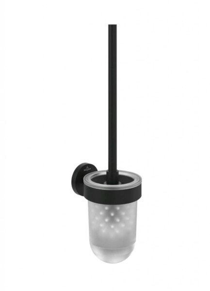 VILLEROY & BOCH - Elements Tender WC štětka nástěnná s držákem, sklo/matná černá TVA151016000K5