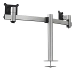 Durable Monitor Mount PRO stříbrná / Stolní držák monitoru / pro 2 monitory / 21-27" / nosnost 8 kg / VESA 100x100 (508623)