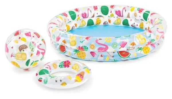 INTEX Nafukovací bazénový set Letní osvěžení / Bazénový set / 122x25 cm / Kruh a míč (205949)