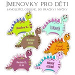 Jmenovka pro děti DINOSAURUS, různé barvy