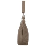 Módní dámská kožená kabelka na rameno Sherica, taupe