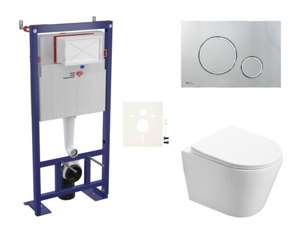 Cenově zvýhodněný závěsný WC set SAT do lehkých stěn / předstěnová montáž + WC SAT Infinitio SIKOSSIN71 SIKOSSIN71
