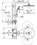 GROHE - Vitalio Joy Sprchový set 310 s termostatem na zeď a poličkou, 3 proudy, chrom 26401001