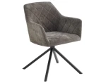 Otočná jídelní židle Patti, šedo-hnědá látka