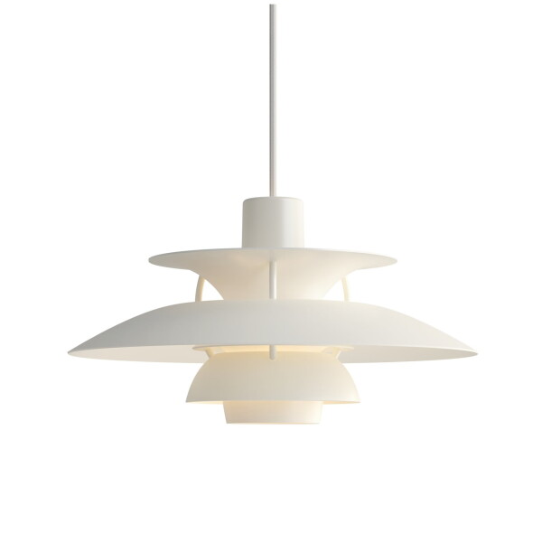 Louis Poulsen Závěsná lampa PH 5 Mini Monochrome White, bílá barva, kov