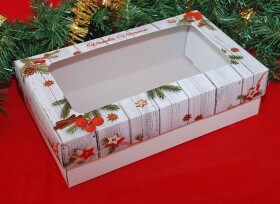 Dortisimo Vánoční krabice na cukroví s potiskem (25 x 15 x 7 cm)
