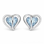 Stříbrné náušnice se Swarovski Crystals True Love - srdce, Stříbrná