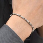 Pánský ocelový náramek Eugen - chirurgická ocel, Stříbrná 18 cm + 5 cm (prodloužení)