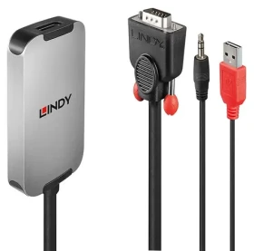 Lindy VGA - DisplayPort 1.2 převodník černá, bílá / Převodník / 1920×1080 px / USB napájení (38296)