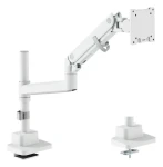 Digitus bílá / Držák pro jeden monitor / do 57" / VESA 75x75, 100x100 / nosnost 27 kg / plynová pružina (DA-90476)