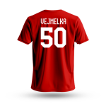 Dětské tričko Karel Vejmelka #50 Czech National Emblem 2025 Red Velikost: Dětské M 8 - 118 - 128
