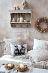 Chic Antique Kameninová váza Floral Cream 25 cm, krémová barva, keramika