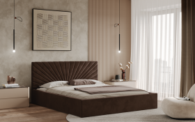 FRONTI Postel BACOLI 140x200 hnědá s úložným prostorem