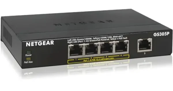 Netgear GS305PP / Switch / 5x Gigabit / 5x PoE+ / neřízený (GS305PP-300EUS)