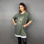 HOSH Mikinové šaty Kina Velikost: UNI, Barva: Khaki