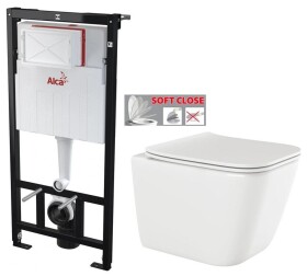 ALCA Sádromodul - předstěnový instalační systém bez tlačítka + WC INVENA PAROS + SEDÁTKO AM101/1120 X RO1
