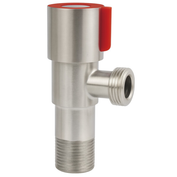 INVENA - Ventil rohový z nerezové oceli s keramickou hlavicí 1/2x3/8" červený; ZW-47-C10-J