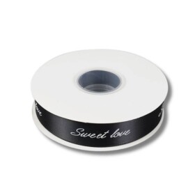 Stuha Sweet Love Cake Star černá (25 mm x 45 m)