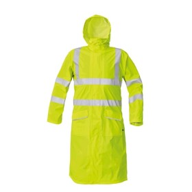Nepromokavý plášť SIRET HI-VIS žlutý s kapucí a reflexními pruhy M- žlutý
