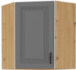 Horní rohová skříňka Stilo 60x60 GN-72 1F (45°) Barva korpusu: Dub artisan, Barva dvířek: Bílá