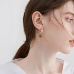 Náušnice s tygřím okem Vesper - stříbrné zapínání, Hnědá