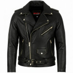 Pánská Kožená Bunda Křivák Rub Off Brixton Velikost: 4XL