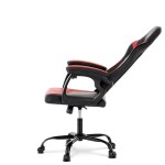 Herní křeslo, červená a černá ekokůže, houpací mechanika, opěrák 135°