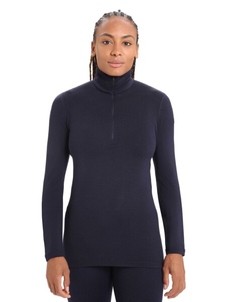 Dámské merino tričko s dlouhým rukávem ICEBREAKER Wmns 260 Tech LS Half Zip, Midnight Navy velikost: M