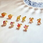 Stříbrné náušnice Podzimní romance, muchomůrka, stříbro 925/1000, Zlatá